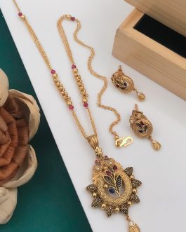Pendant Set with Stunning Gold Plated Brass