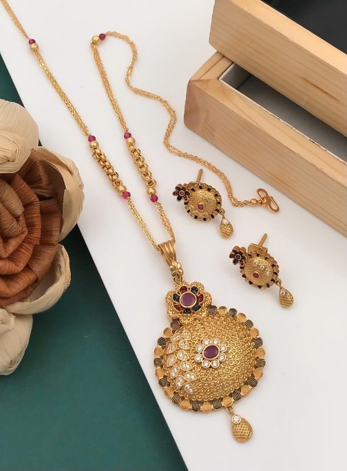 Gold Plated Loving Pendant Set