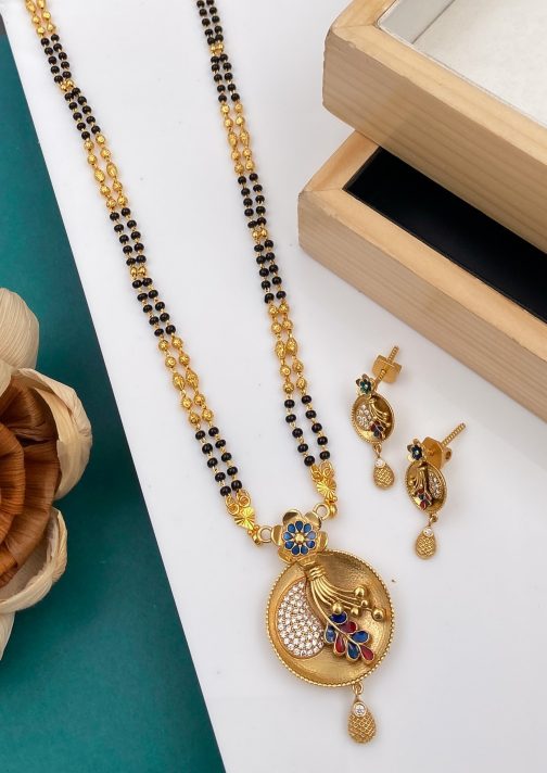 Stones Design Brass Mangalsutra