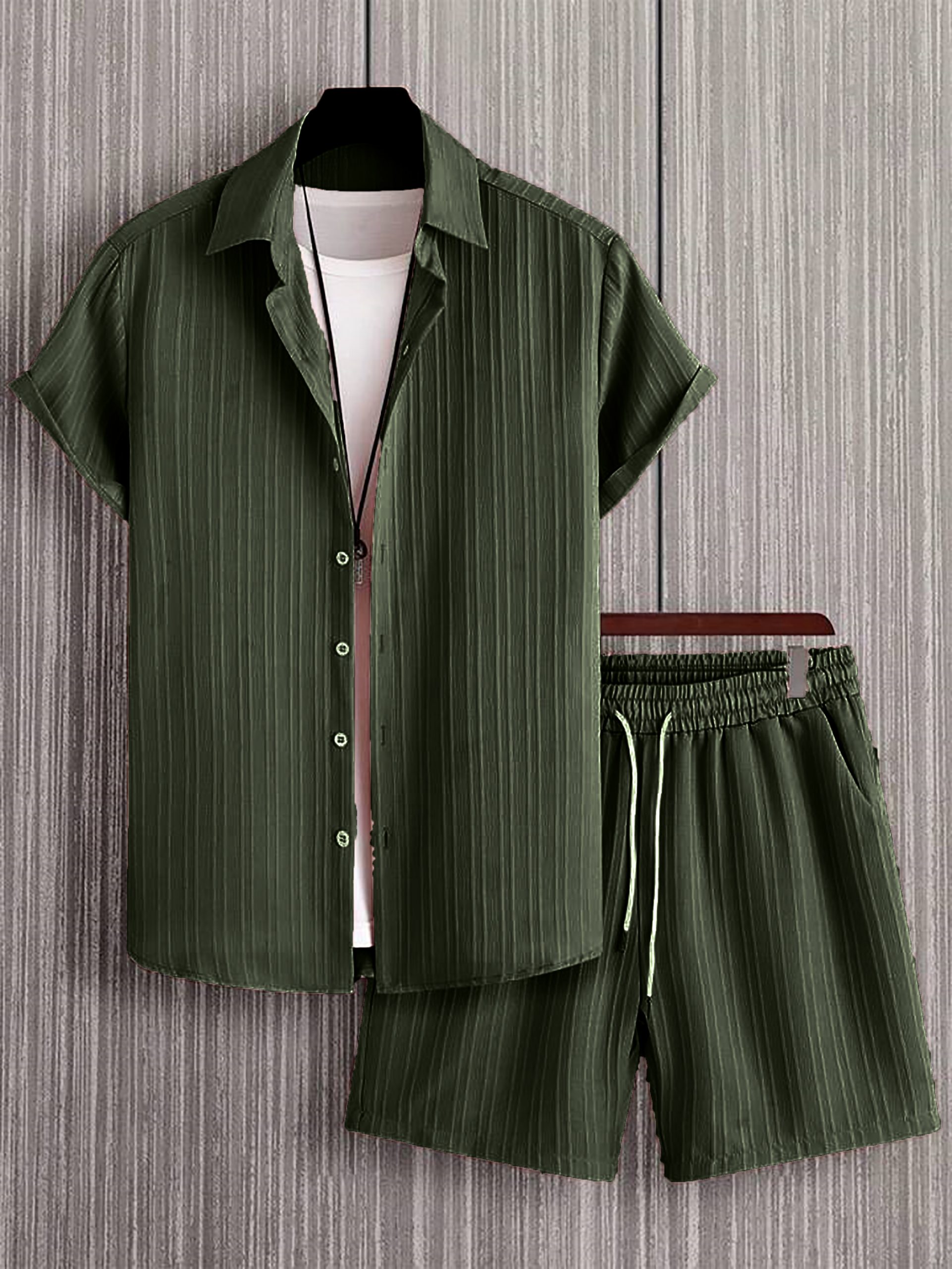 Free Style Downsizing Crease Fabric Green Men Night Suit – Little Wish ...