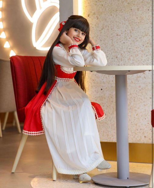 White and Red Gown