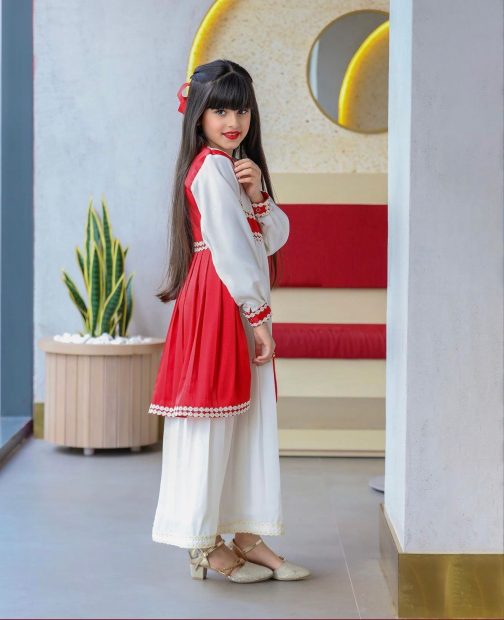 White and Red Gown