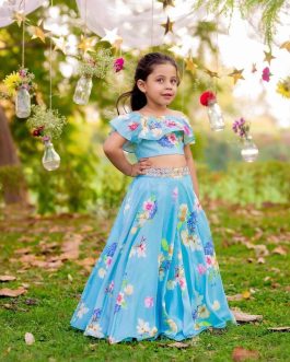 Sky Lehenga Choli For Girl