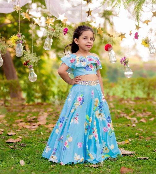 Sky Lehenga Choli For Girl
