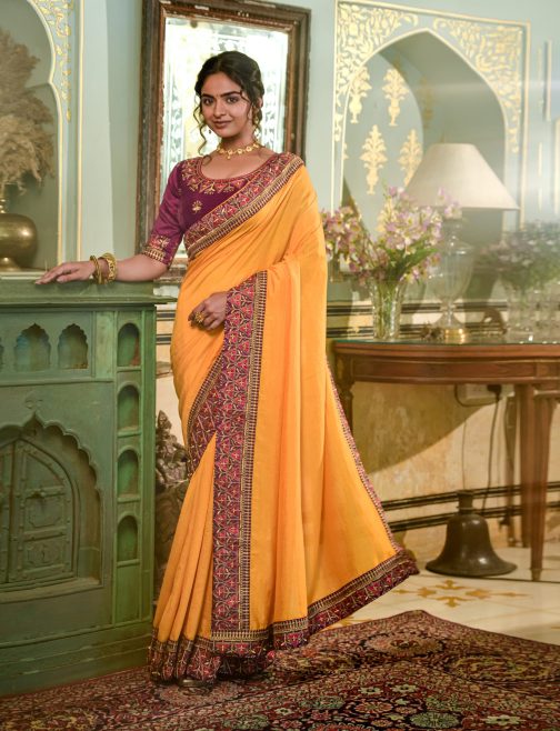 Mustard Saree