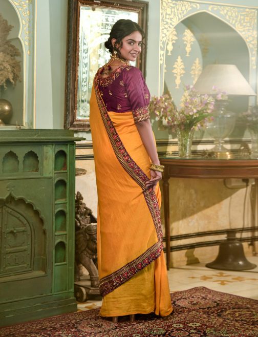 Mustard Saree