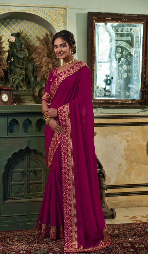 Wine Saree