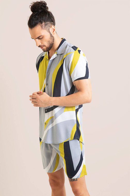 Blue and Yellow Beach Wear Set