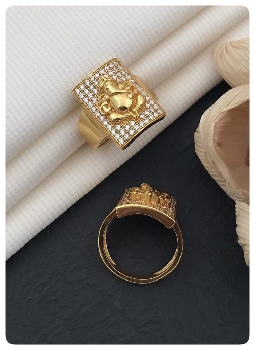 Ganesha Ring Diamonds For Men