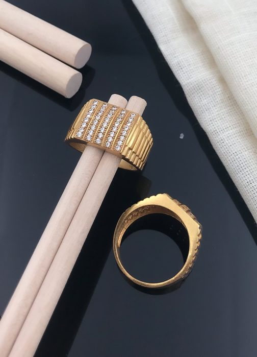 Five Line Ring Diamonds For Men