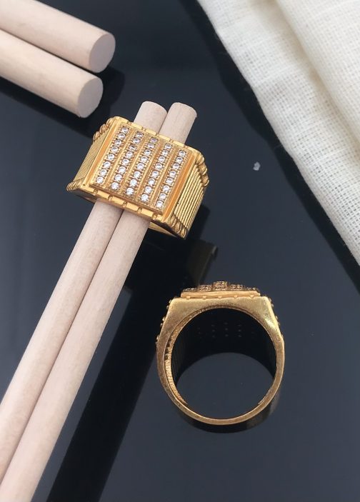 Stair Five Line Ring Diamonds For Men