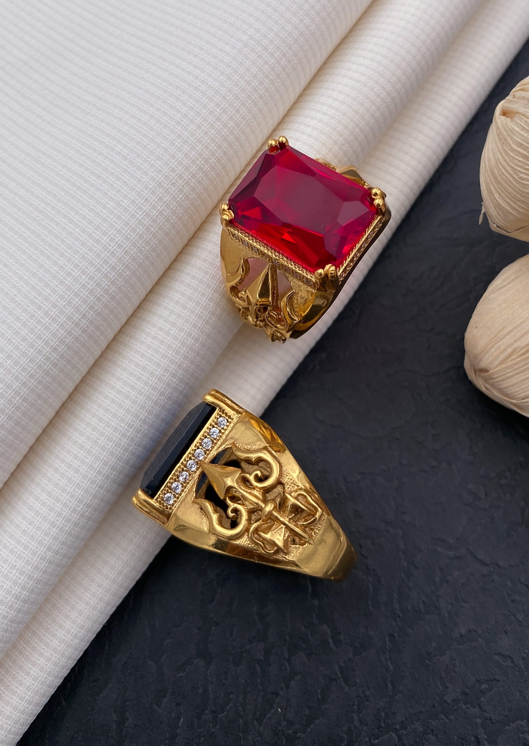 The Divine Trishool Diamond Ring For Him | SEHGAL GOLD ORNAMENTS PVT. LTD.