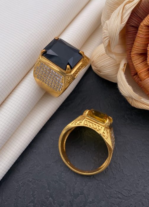 New Neno Black Stone Ring Diamonds For Men