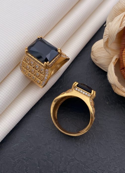 Toran Old Yellow Stone Ring  Diamonds For Men