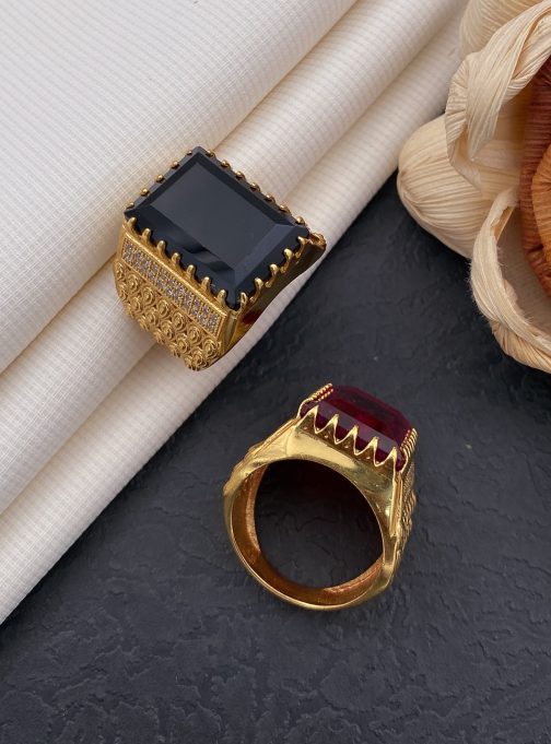 Toran New Black Stone Ring Diamonds For Men