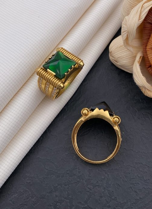Prince Green Stone Ring Diamonds For Men