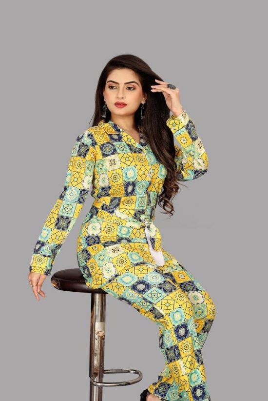 Casual Wear Yellow Co-ord Set