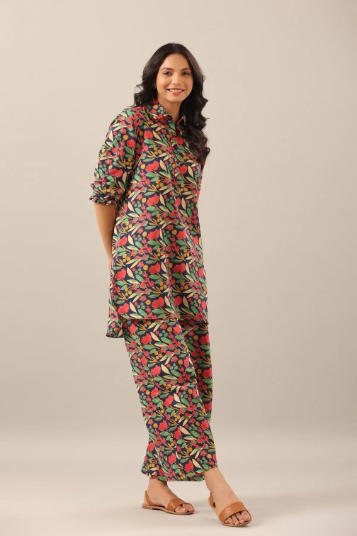Black Mesmerizing Printed Cotton Kurta and Plazzo Set