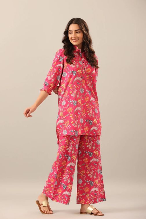 Lovely Cotton Bland Red Co-ord Set
