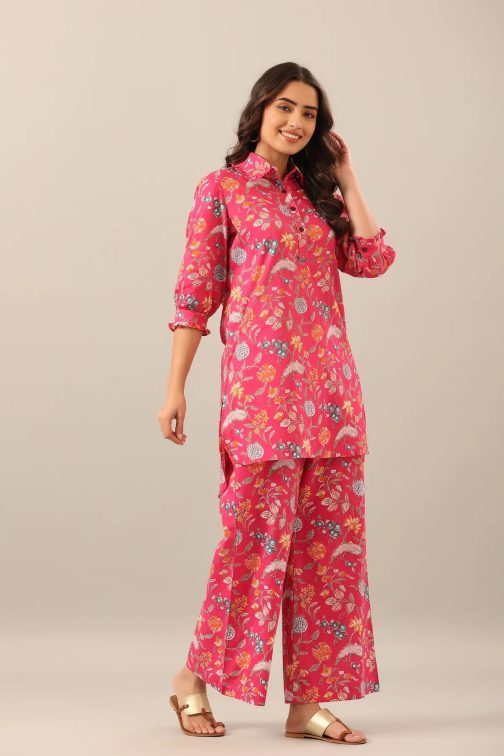 Lovely Cotton Bland Red Co-ord Set