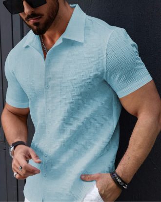 Textured Sky Blue Shirt
