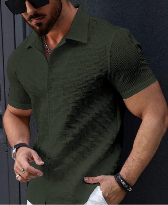 Textured Green Shirt
