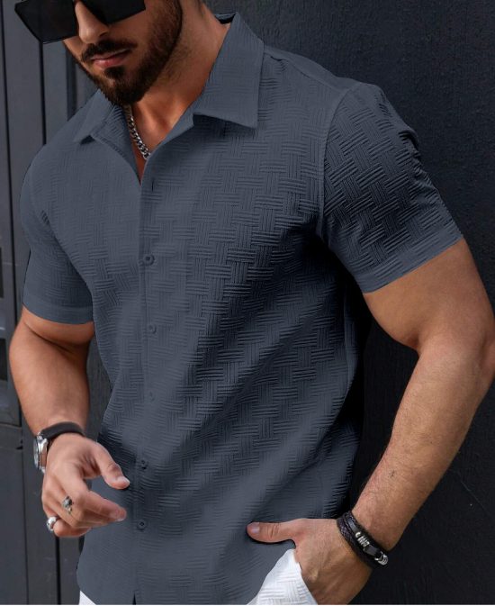 Textured Gray Shirt