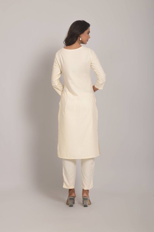 Off white embroidered kurti