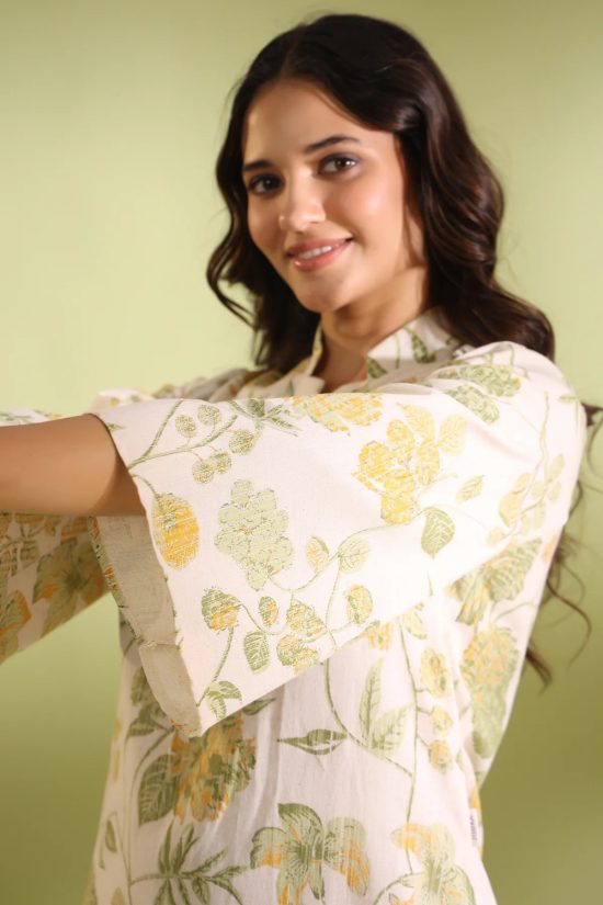 Gorgeous Off White Printed Cotton Top and Plazzo Set