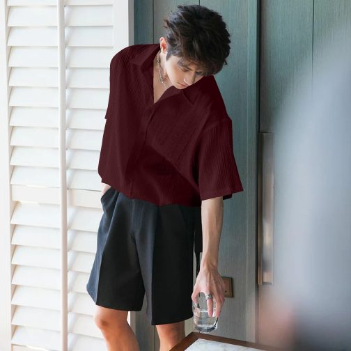 Short Sleeve Maroon Shirt