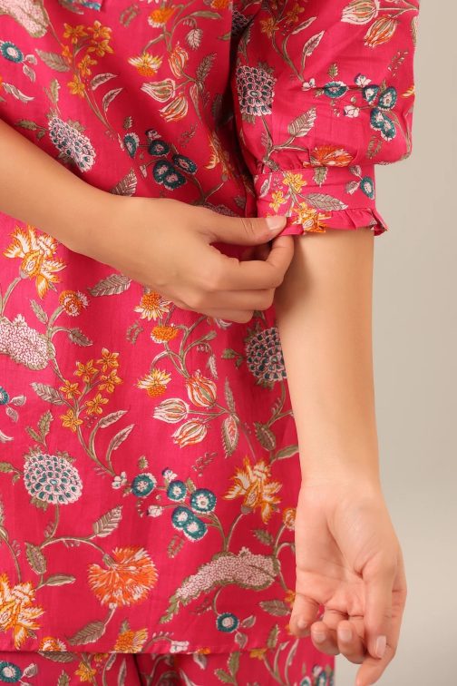 Lovely Cotton Bland Red Co-ord Set