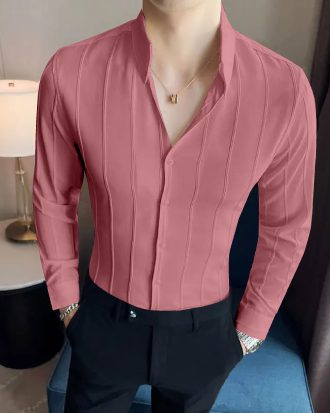 Striped Pink Full Sleeve Shirt