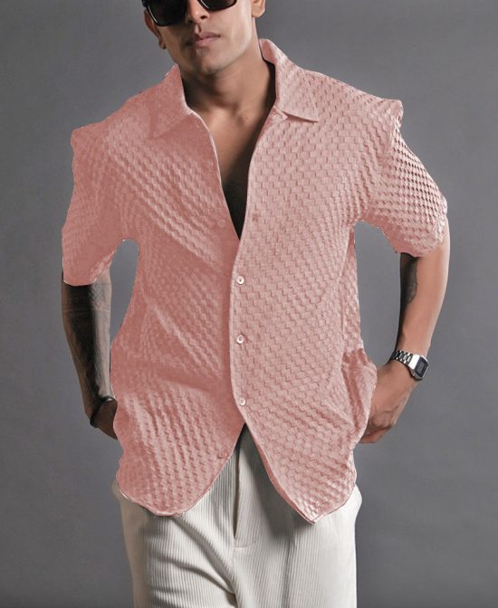 Textured Pink Shirt