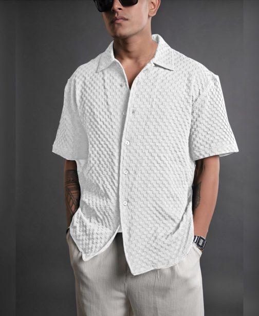 Textured White Shirt