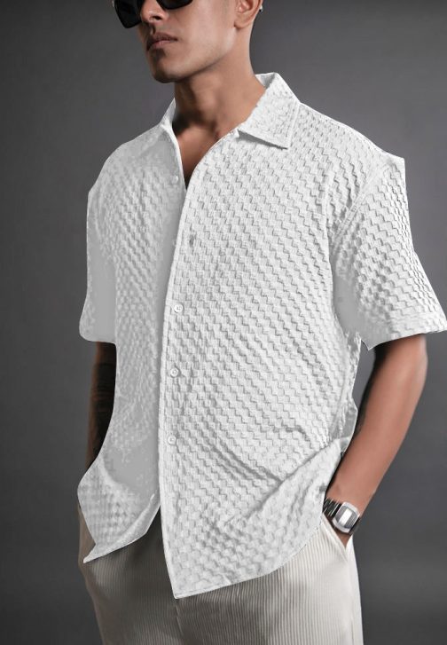 Textured White Shirt