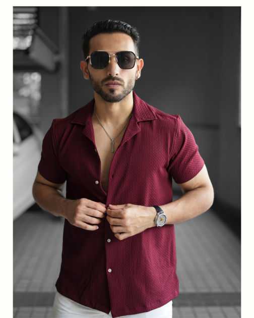 Half Sleeve Red Shirt