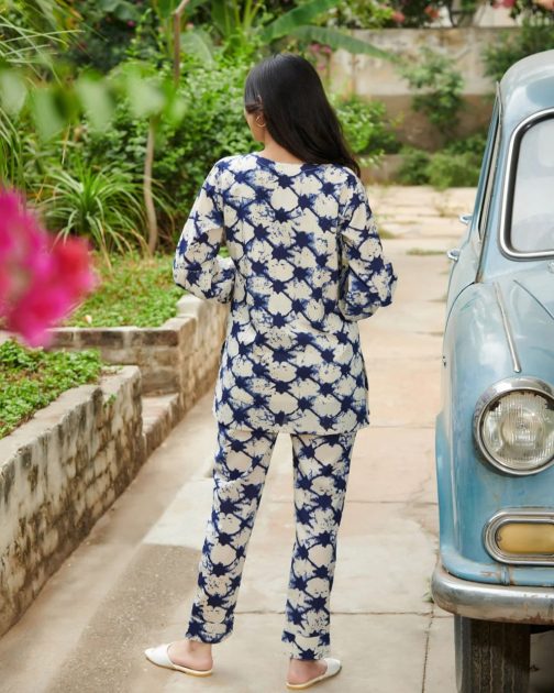 Navy Blue Cotton Co-Ord Set