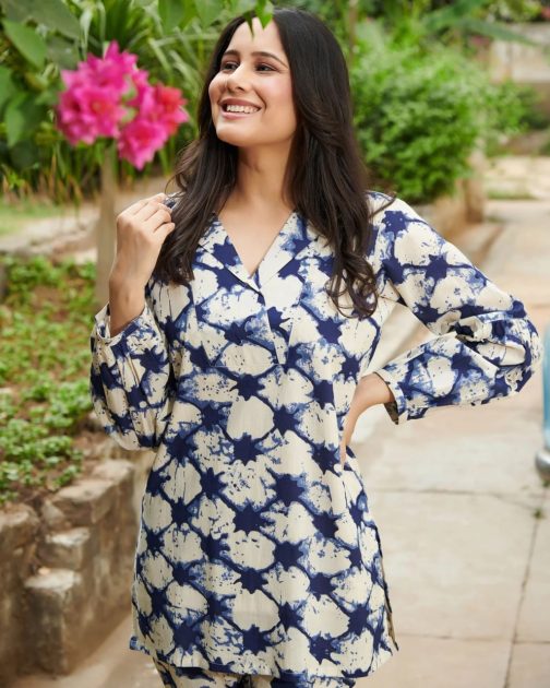 Navy Blue Cotton Co-Ord Set