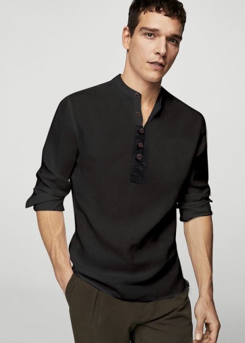 Classic Collar Black Shirt
