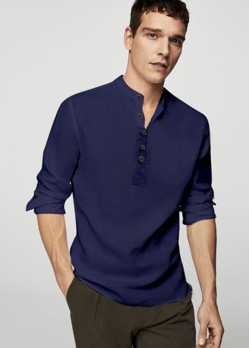 Classic Collar Blue Shirt