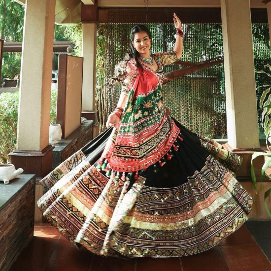 Real Mirror Navratri Designer Lehenga Choli Set