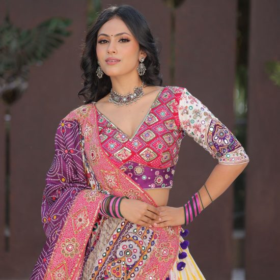 Multi Color Designer Cotton Lehenga Choli