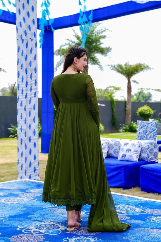 Green Georgette Traditional Suit