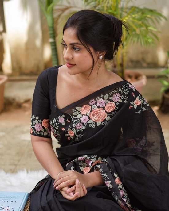 Black Cotton Saree