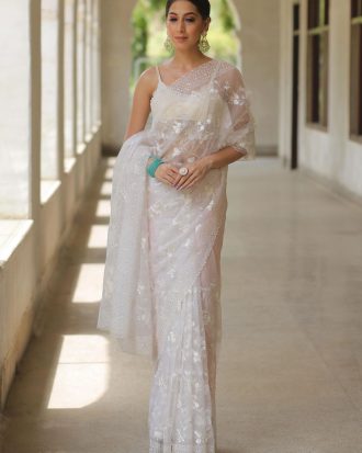 White Organza Saree