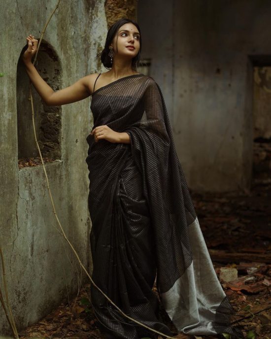 Black and Silver Organza Saree