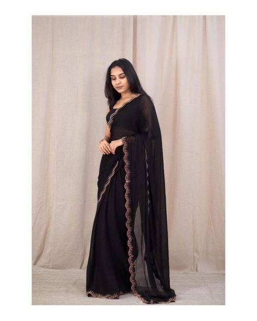 Black Chiffon Saree