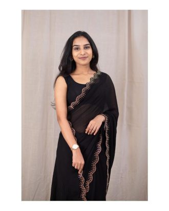 Black Chiffon Saree