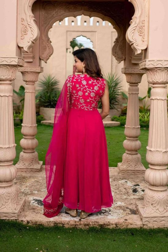 Pink Georgette Anarkali Dress