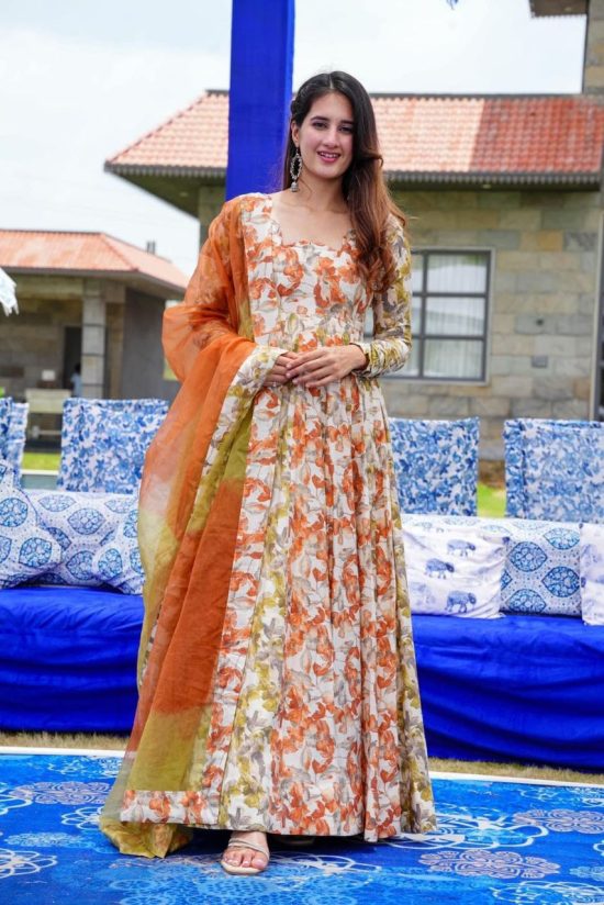 Printed Anarkali Kurta Set